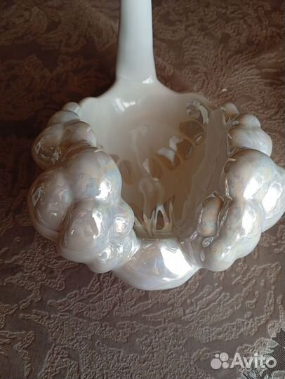 Ваза конфетница- Лебедь, фарфор, люстр. Киевский