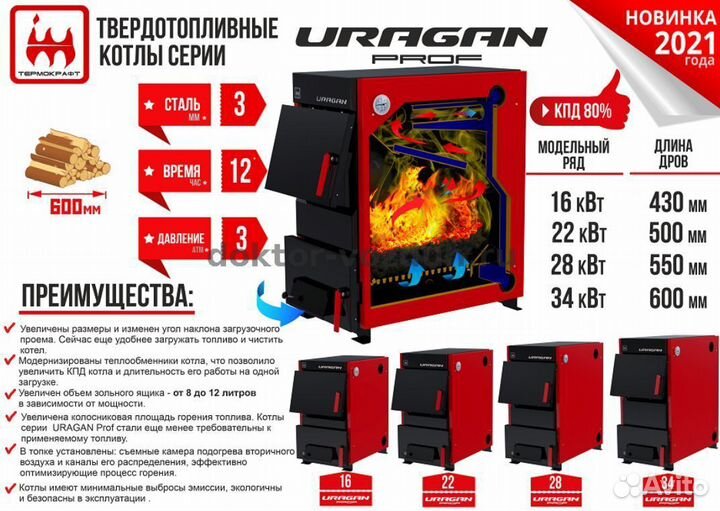 Котел Термокрафт Uragan Prof 16 кВт