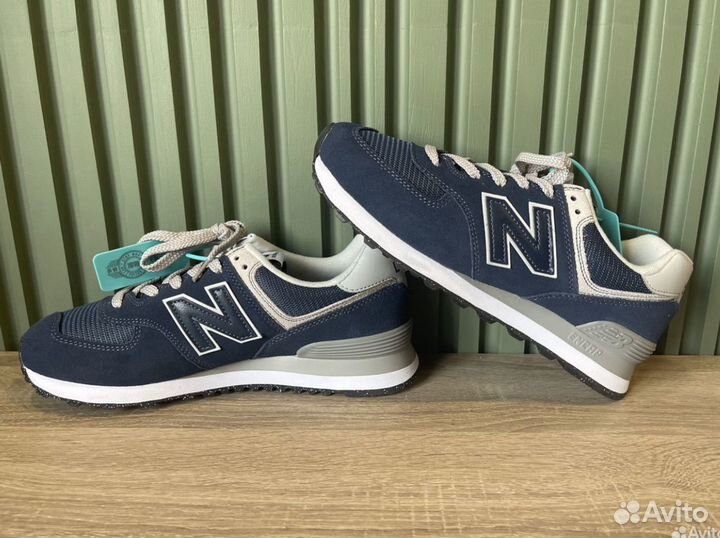 New Balance 574 Navy White Кроссовки