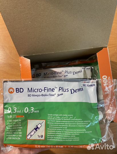 Шприцы инсулиновые BD Micro-Fine 0,3 мл U-100