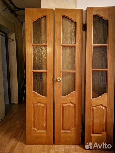Межкомнатные двери двухстворчатые бу деревянные
