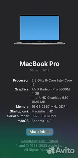 Ноутбук Apple MacBook Pro 16