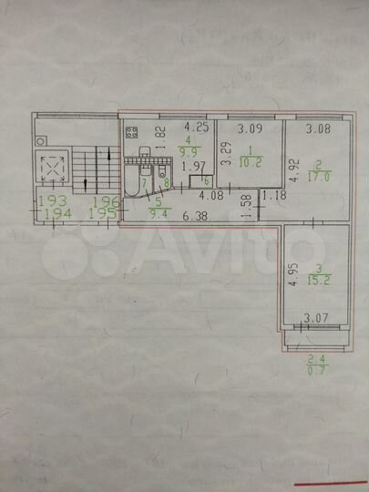 3-к. квартира, 65,3 м², 4/9 эт.