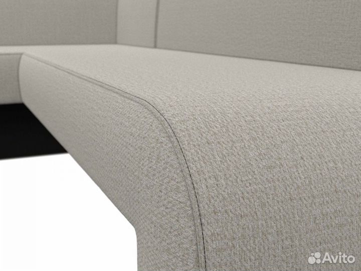 Диван кухонный угловой Кармен левый угол, рогожка, амур бежевый