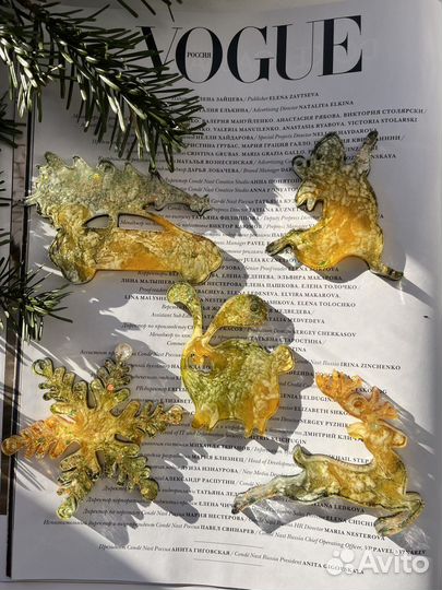 Елочные игрушки из эпоксидной смолы