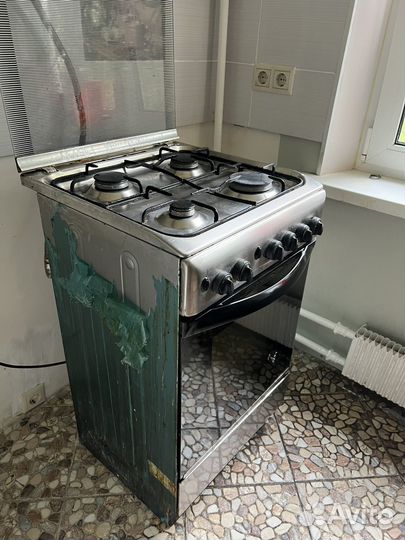 Газовая плита бу indesit цвет серебристый