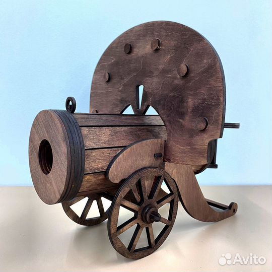 Мини бар пулемет бутылка + стаканы из дерева