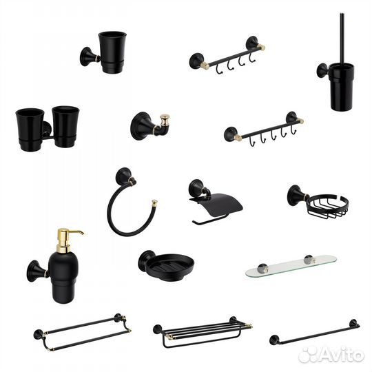 Держатель для полотенца Luksor подвесной цвет чёрн