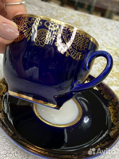 Чайная пара лфз (кобальт/позолота)