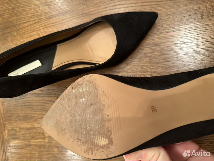 Туфли череые h&m замша