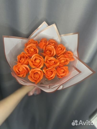 Букет роз из мыла