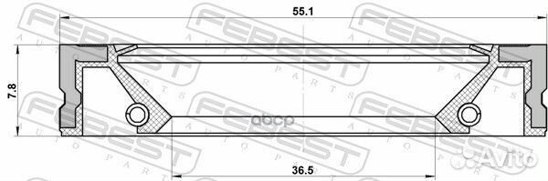 Сальник масляного насоса 36.5X55.1X7.8X7.8