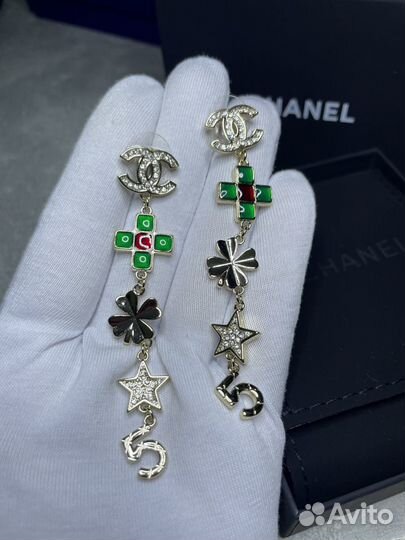 Серьги шанель chanel новые