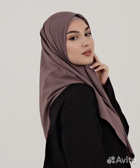 Платок женский на голову однотонный софт