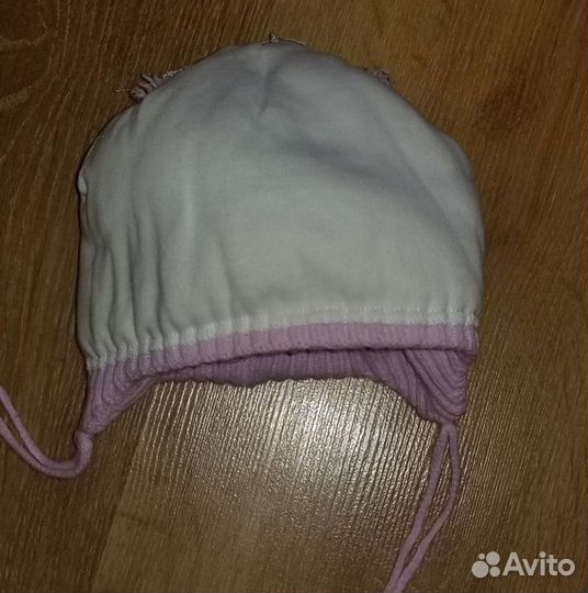 Шапка зимняя для девочки, маленькая (с рождения)
