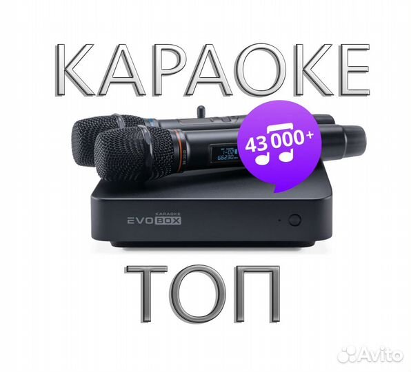 Караоке evobox plus с 2 микрофонами новая
