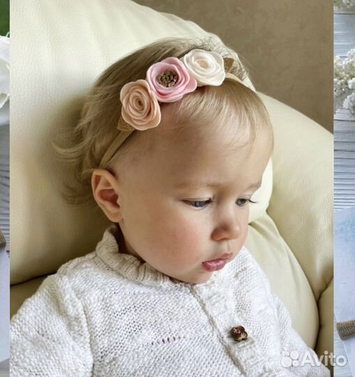 Детская нарядная повязка на голову 4-12 месяцев