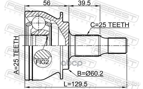 ШРУС наружный 25X60.2X25 mercedes benz A-class