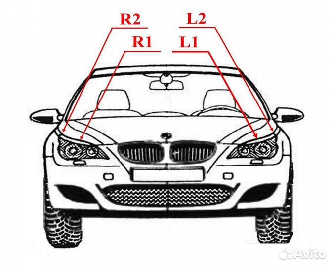 Ремонтные крепления фар BMW e60, e61