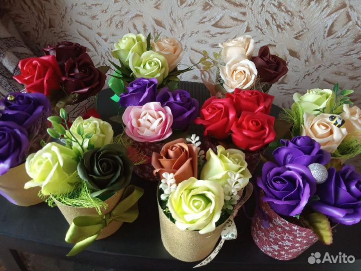 Букет из мыльных цветов