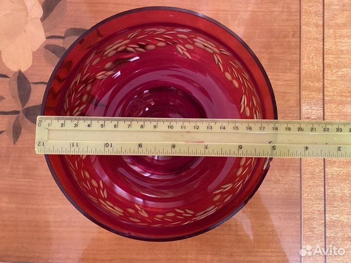 Ваза для фруктов / салатник рубиновое стекло СССР