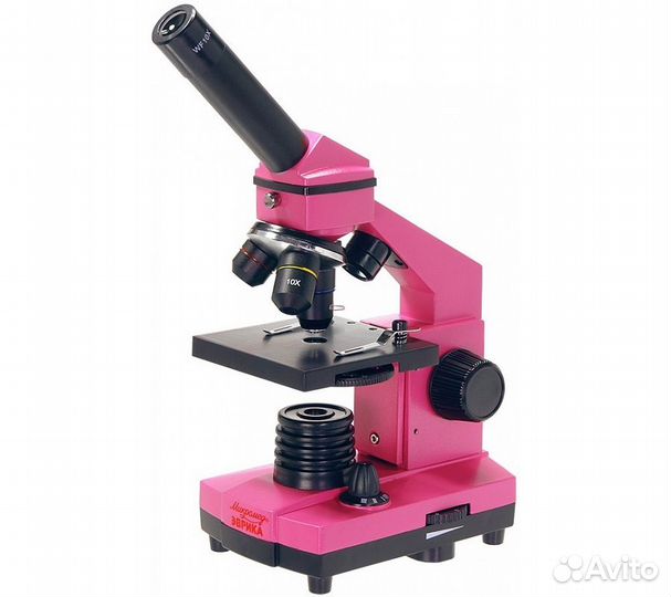Микроскоп школьный Эврика 40х-400х в кейсе (фуксия