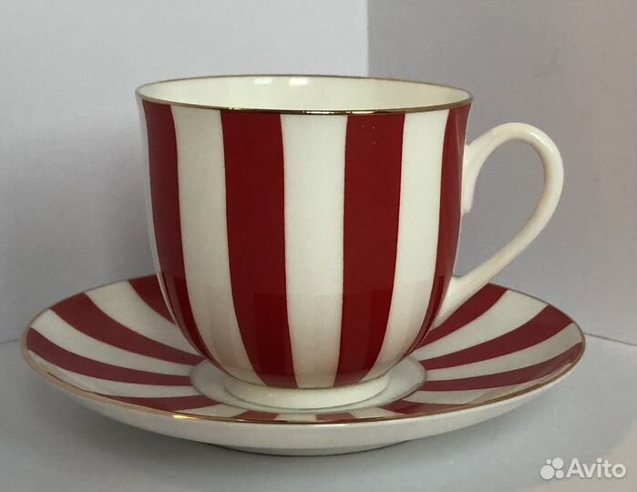 Чашка и блюдце костяной фарфор чайная кофейная ифз