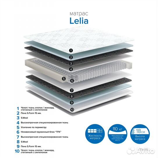 Матрас Лелия (жаккардовый чехол)