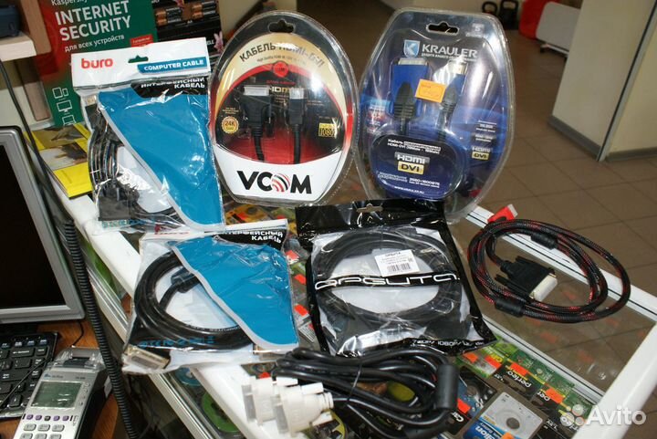 Кабели VGA, DVI, DVI-hdmi, DVI-VGA, DisplayPort