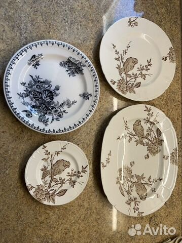 Тарелки Гарднер клеймо Птица воробей Кузнецов