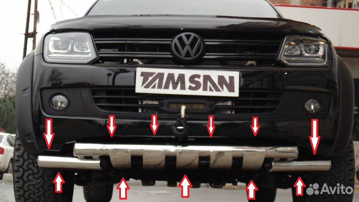 Защита передняя бампера Volkswagen Amarok 2010+