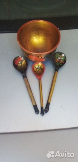 Деревянные ложечки +чашечка