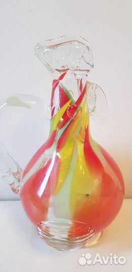 Винтажный Графин кувшин цветное стекло СССР