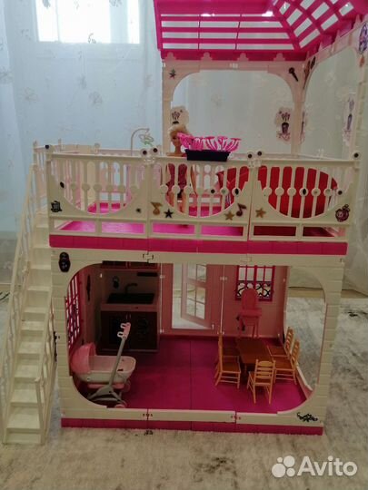 Кукольный домик для барби с мебелью