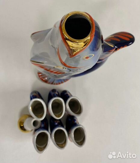 Графин и 6 стопок Рыбки СССР зхк