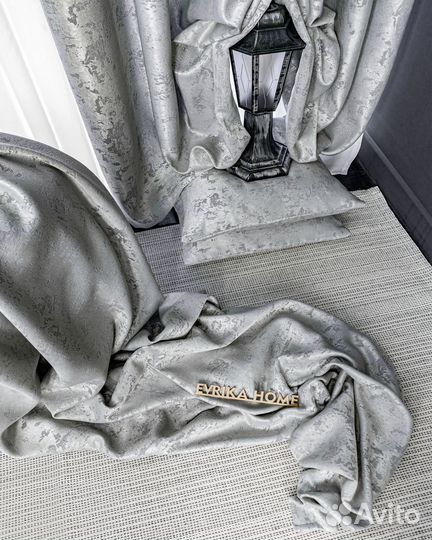 Шторы мрамор Зарина светло-серый готовые