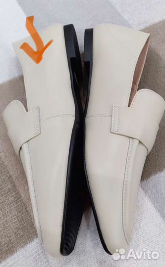 Мокасины лоферы женские 38 размер беж кожа