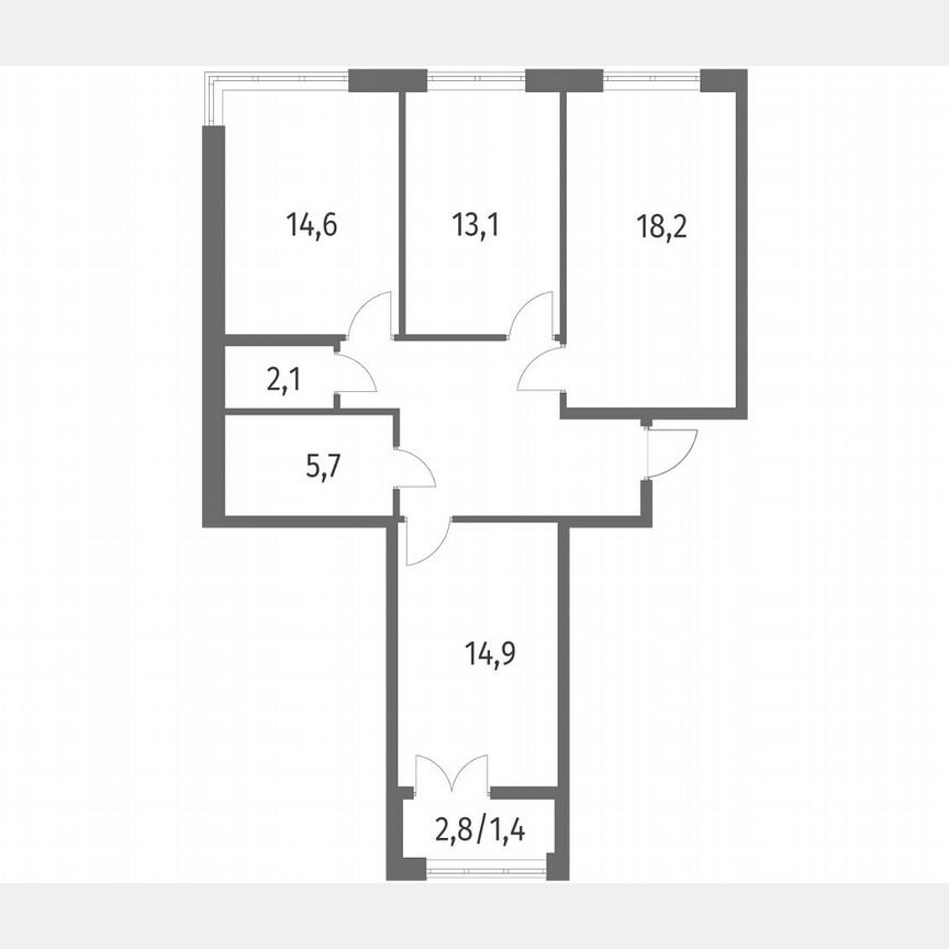 3-к. квартира, 84,1 м², 2/9 эт.