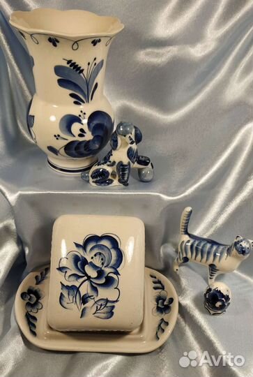 Масленка, ваза Гжель