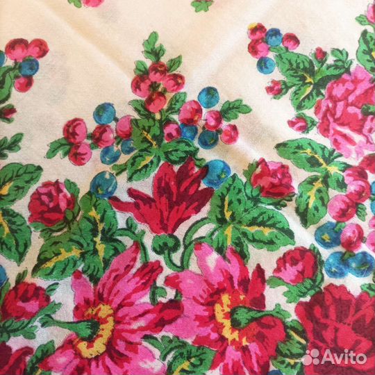 Павловопосадский платок К. Аболихин Ручная набойка