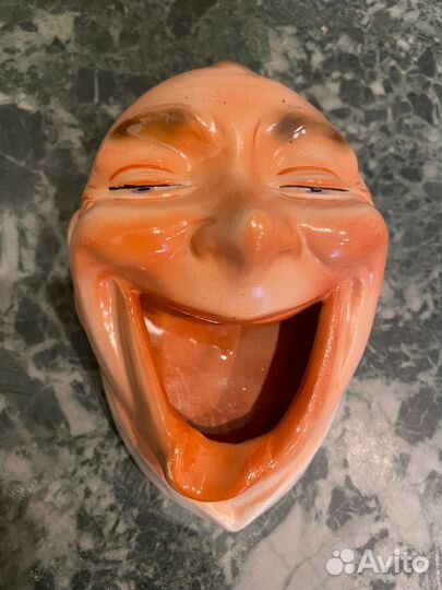 Винтаж, пепельница лицо, керамика