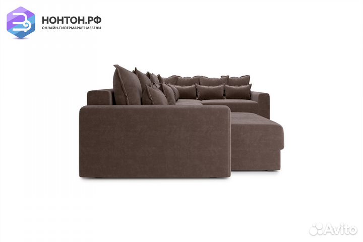 Диван п-образный тик-так Омега коричневый