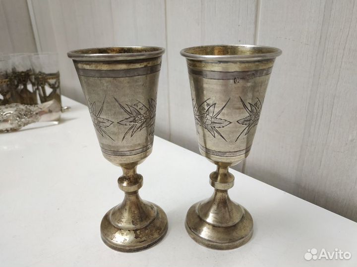 Серебряные русские рюмки 84 пробы