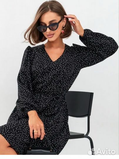 Платье вечернее праздничное в горошек