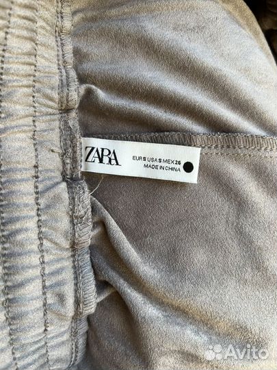 Брюки джоггеры Zara под замшу р. S