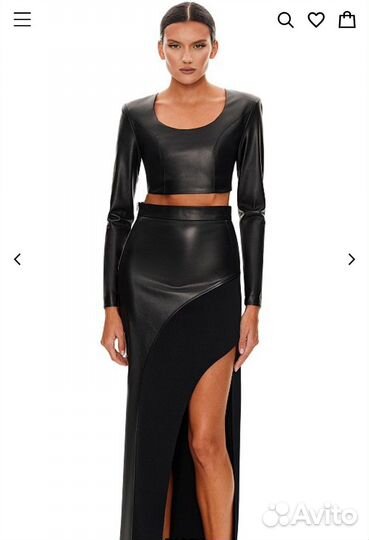 Кожаный топ с рукавами