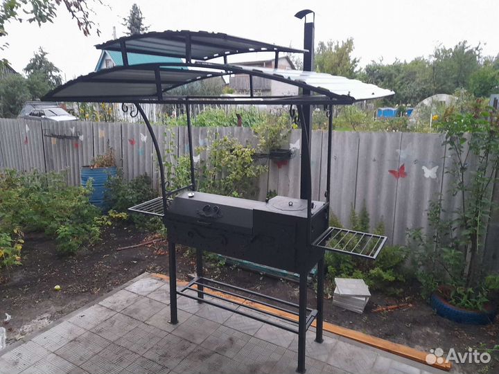 Мангал-казан-гриль-вертело с 3д крышей