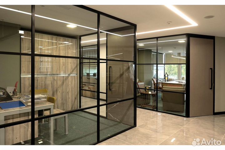 Стеклянная перегородка перегородка в офис