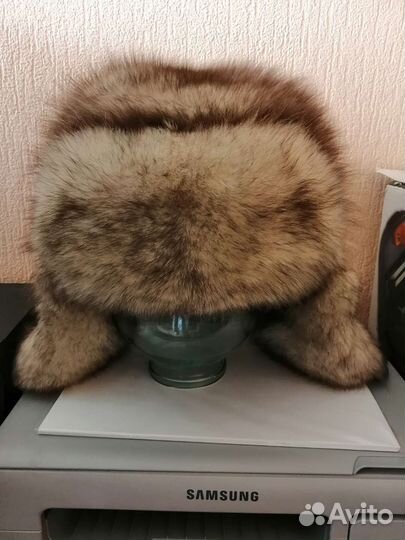 Мужская шапка песец