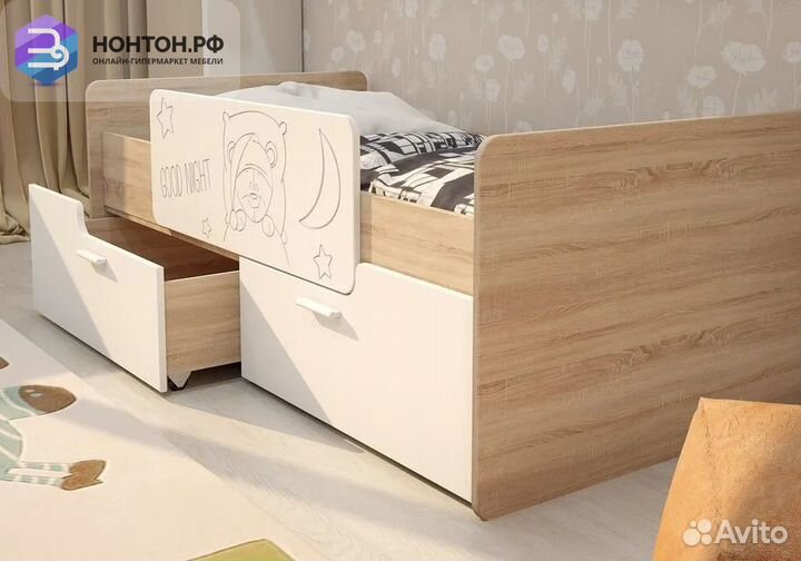 Кровать детская Умка белый глянец